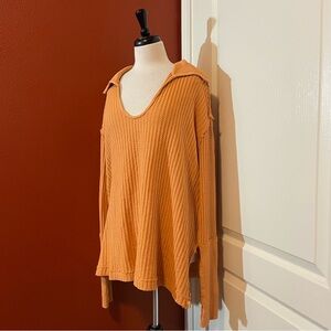 We The Free Women’s Raymond Thermal Pullover Classic‎ Waffle Knit Collared Top